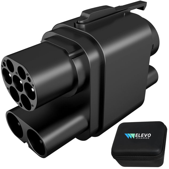 ELEVOCHARGE CCS2 to CCS1 Adapter | 250A/1000V DC (up to 250kW) & 32A/250V AC | For US EVs at European Charging Stations