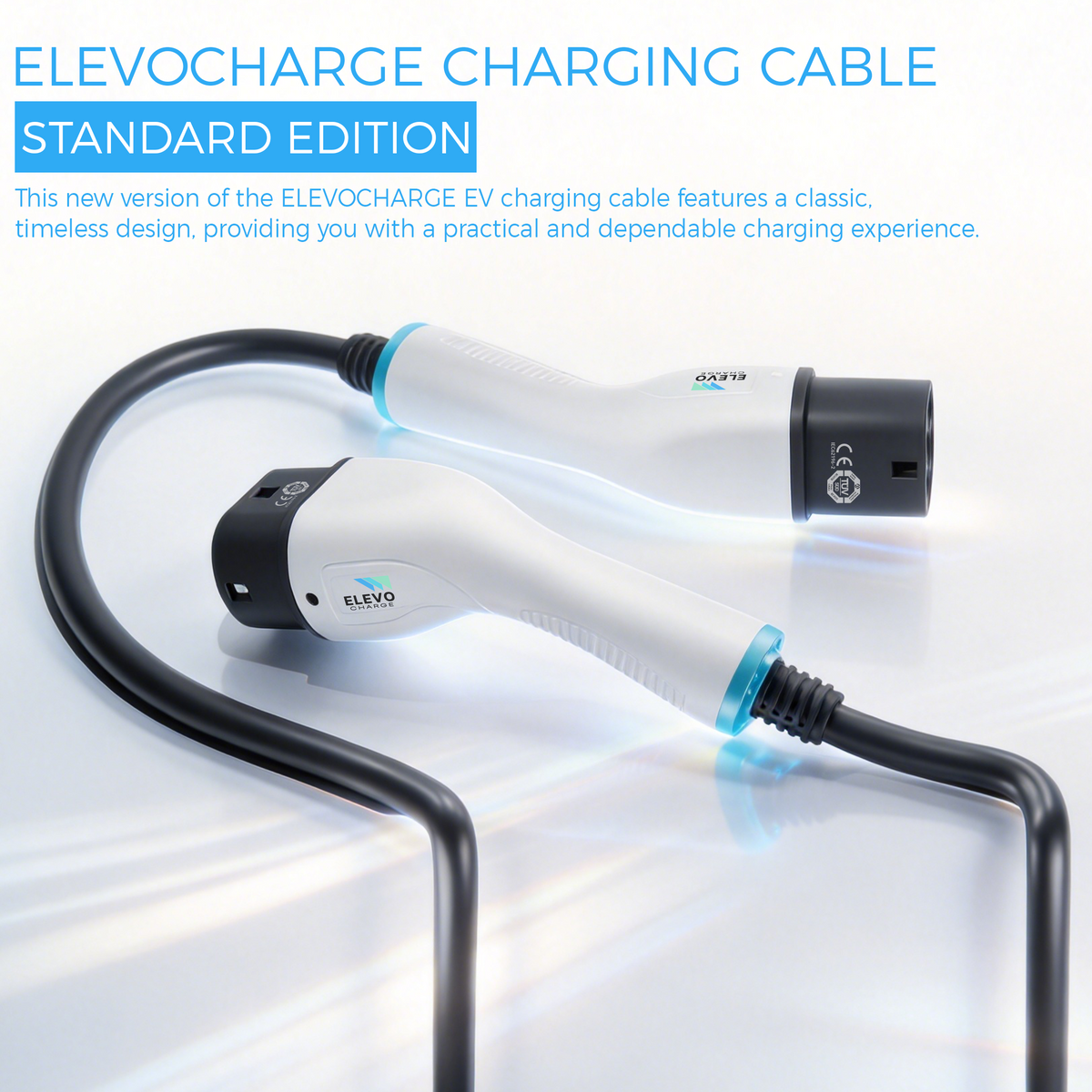 ELEVOCHARGE Type 2 to Type 2 EV Charging Cable | 32A | 7.2kW / 22kW | 5M / 7M / 10M