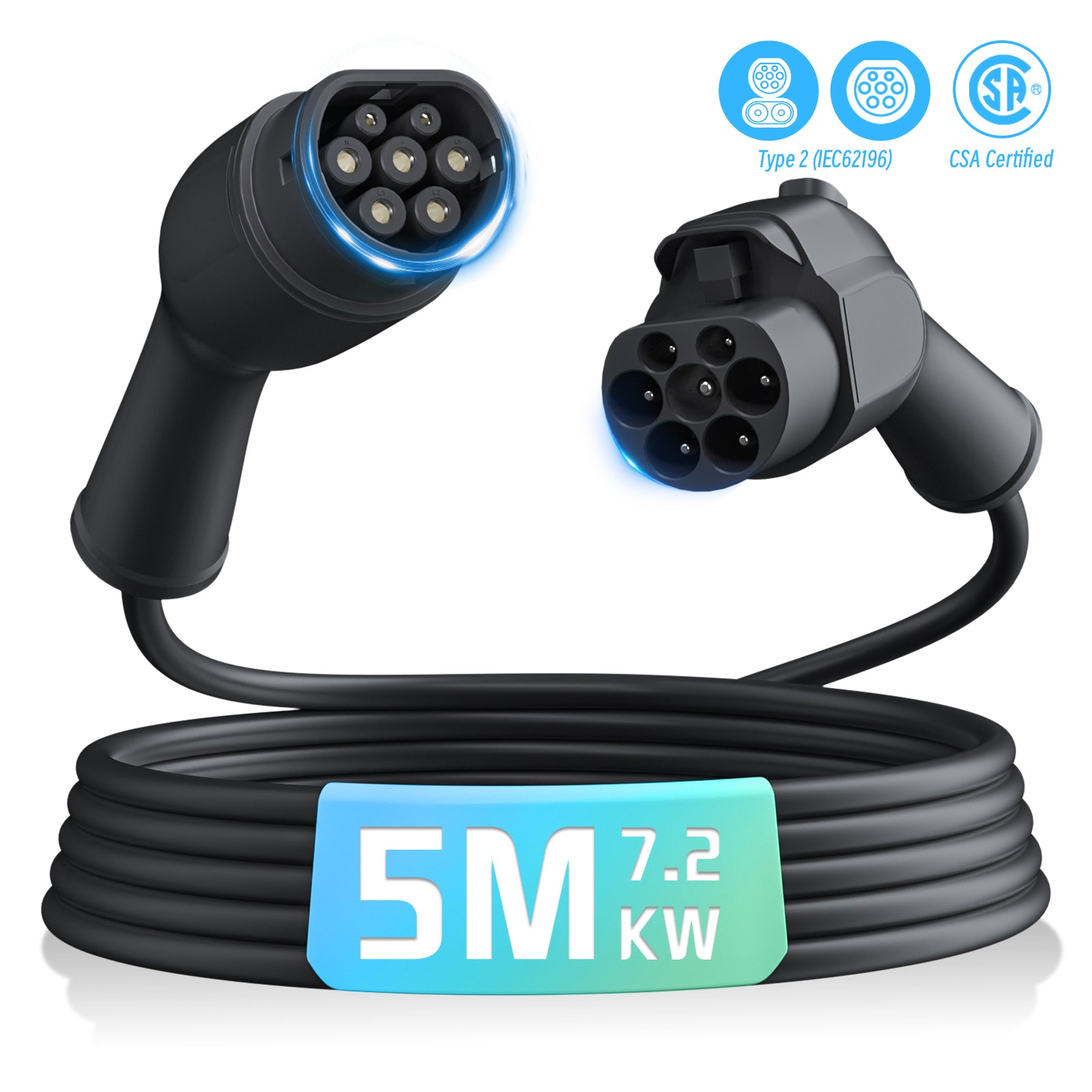 ElevoCharge Type2 EV Extension Cable 32A 7.2kW/22kW | 5M/8M/10M