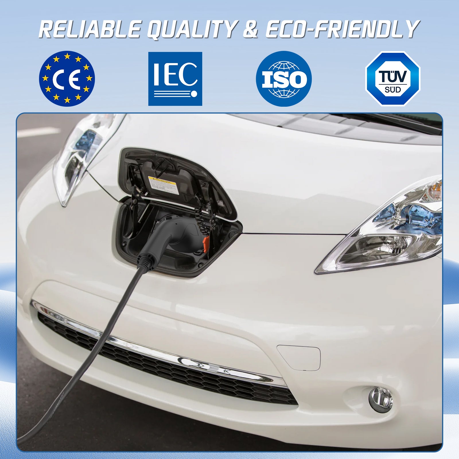 Type 2 to Type 1 EV Charging Cable 32A 7.2KW, IEC 62196 to SAE J1772 Adapter Cable 5 Metre