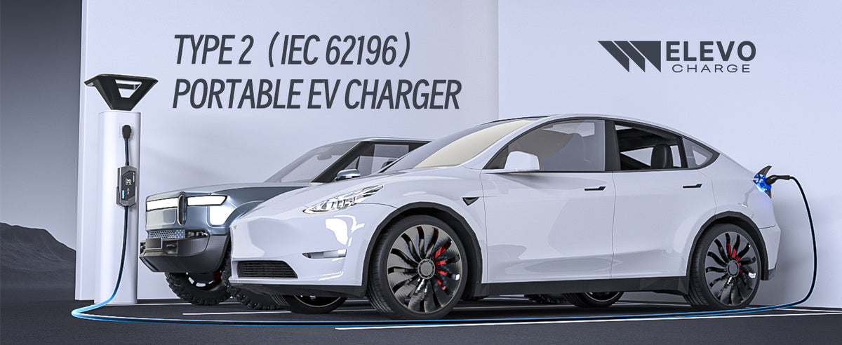 Elevocharge Portable Level 1/2 Type 2 EV Charger | 230V | 16A | Schuko Plug