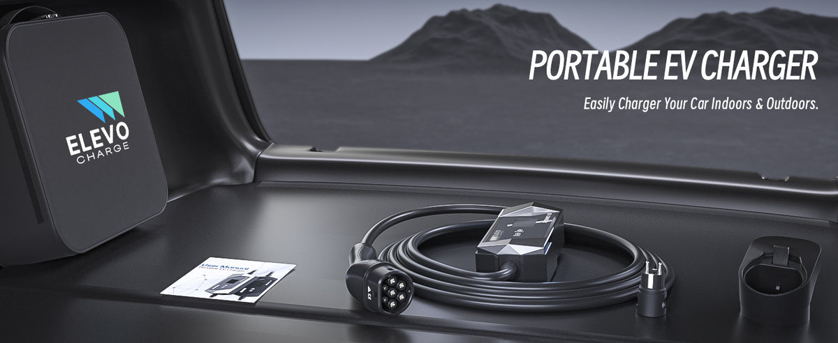 Elevocharge Portable Level 1/2 Type 2 EV Charger | 230V | 16A | Schuko Plug