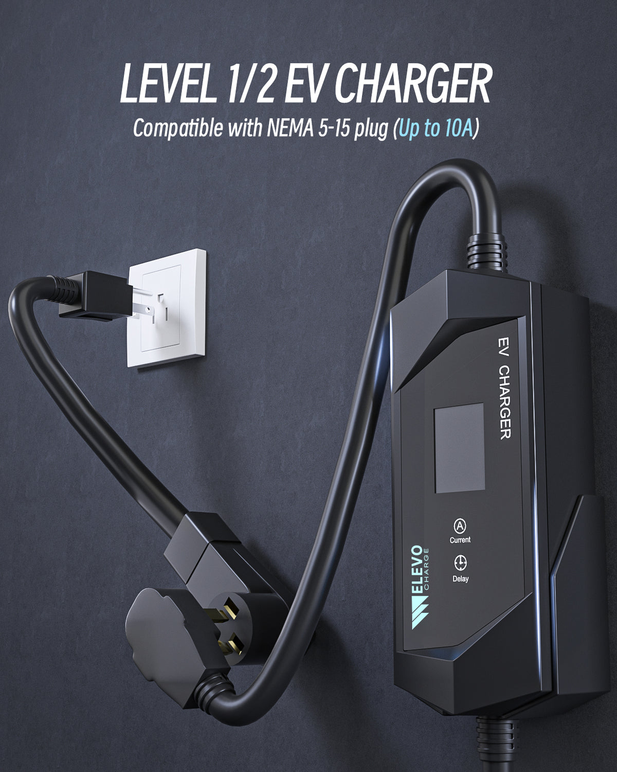 ELEVOCHARGE Portable Level 1/2 NACS EV Charger | 120V/240V | 32 Amp | NEMA 14-50 Plug