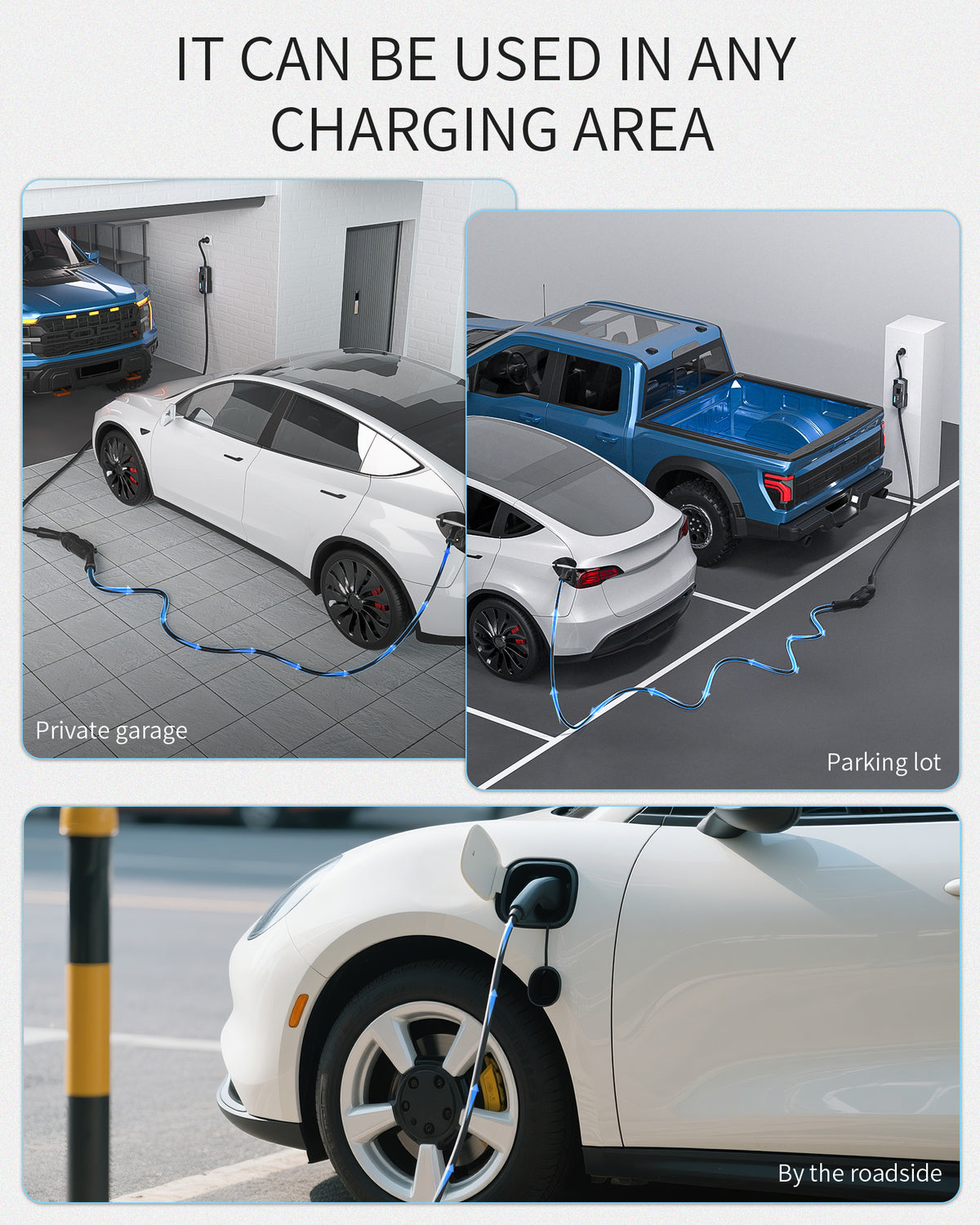 ELEVOCHARGE Type 2 EV Charging Extension Cable |7.2kW / 22kW,32A|5m/8m/10m|Safety Lock